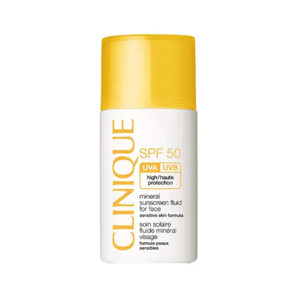 فلوئید ضدافتاب بی رنگکلینیکمدل مینرال SPF50 مناسب پوست حساس حجم 30میل