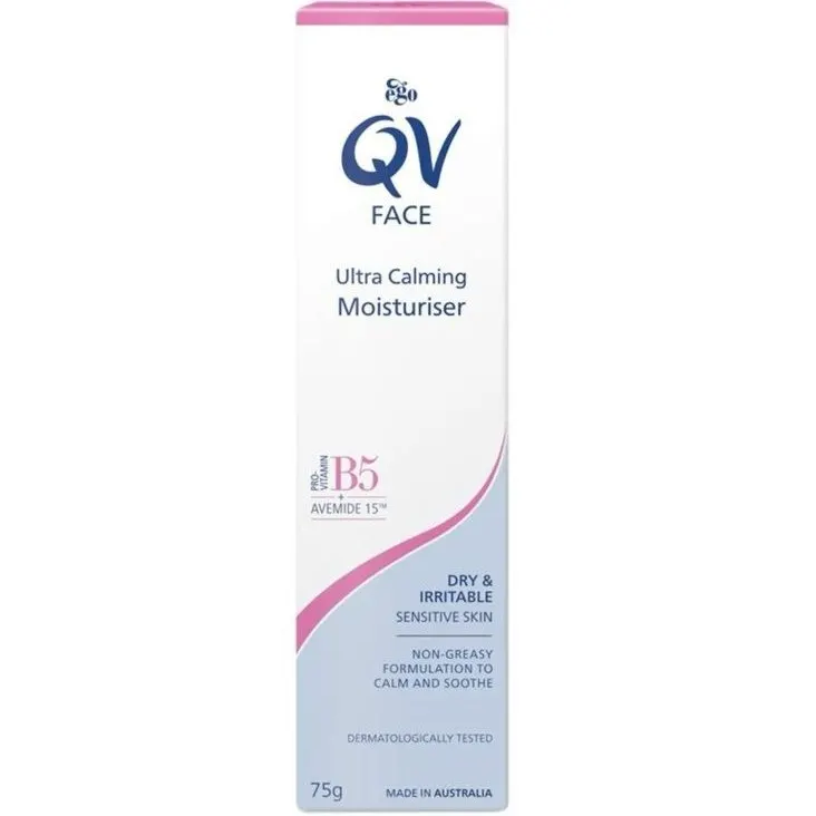 آبرسان QV Face Ultra Calming Moisturiser | آبرسان و تسکین‌دهنده پوست حساس 75 گرم