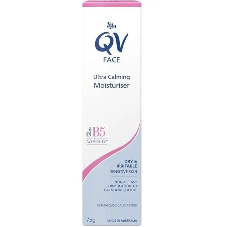 آبرسان QV Face Ultra Calming Moisturiser | آبرسان و تسکیندهنده پوست حساس 75 گرم